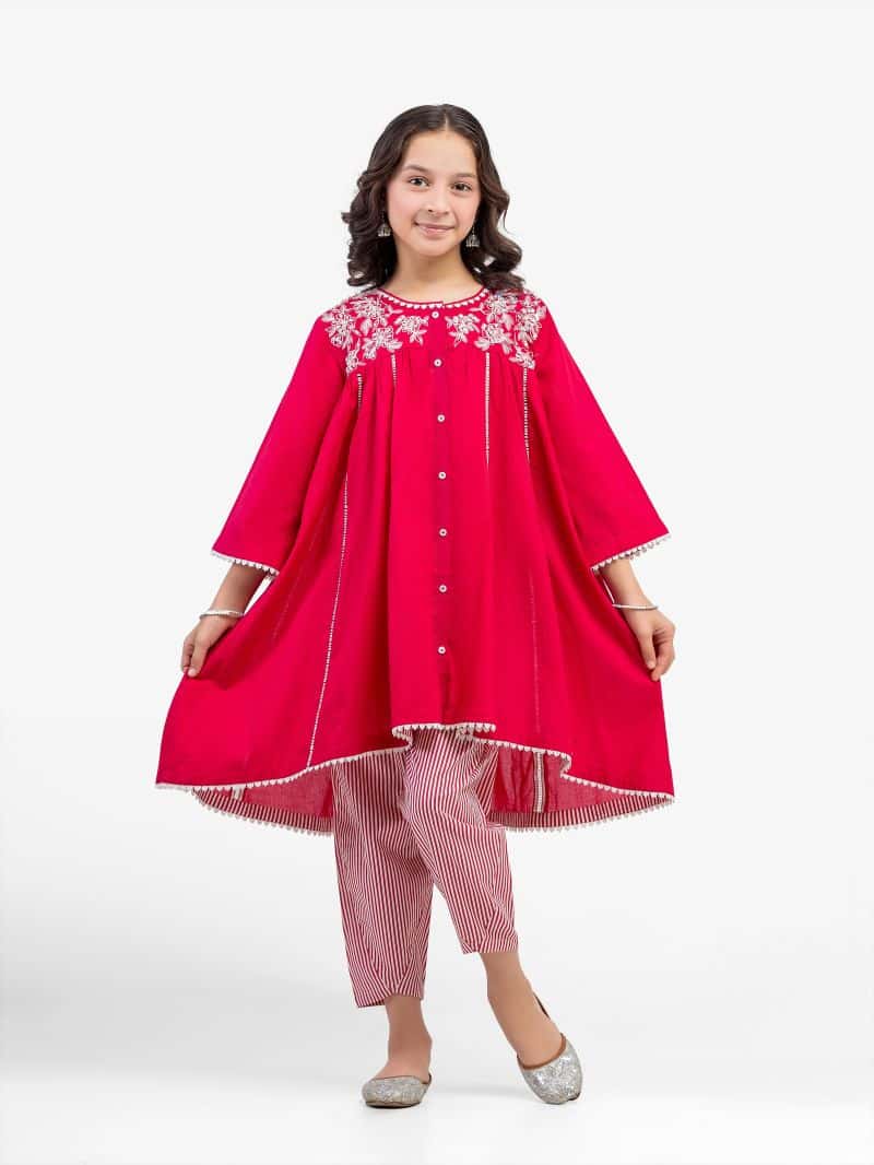 Embroidered Cambric Co-Ord Set - EGTKED5-70984ST