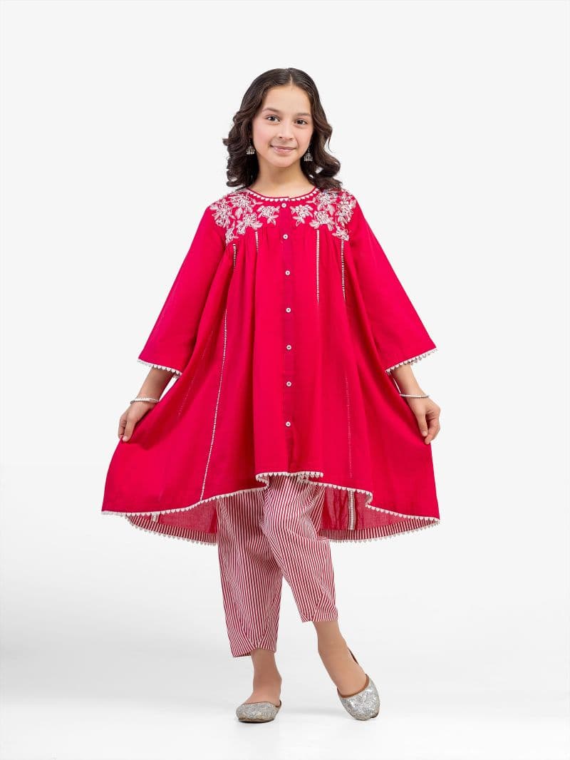 Embroidered Cambric Co-Ord Set - EGTKED5-70984ST thumbnail