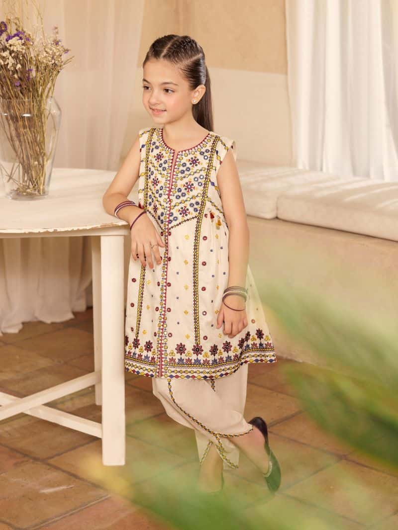 Embroidered Cambric Co-Ord Set - EGTKE5-71015ST