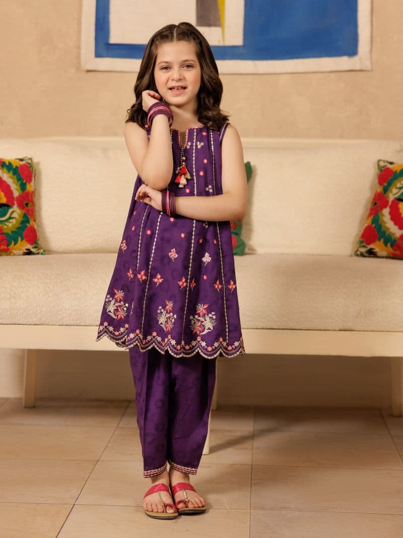 Embroidered Jacquard Co-Ord Set - EGTKE5-71016ST thumbnail