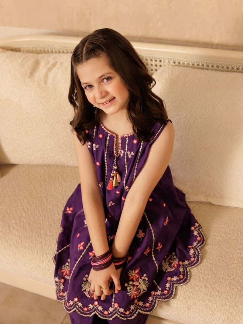 Embroidered Jacquard Co-Ord Set - EGTKE5-71016ST - alternate view