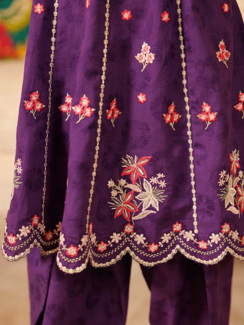 Embroidered Jacquard Co-Ord Set - EGTKE5-71016ST thumbnail