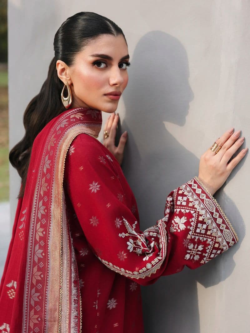 Embroidered Jacquard Suit - EWU6V3-33460-3P thumbnail