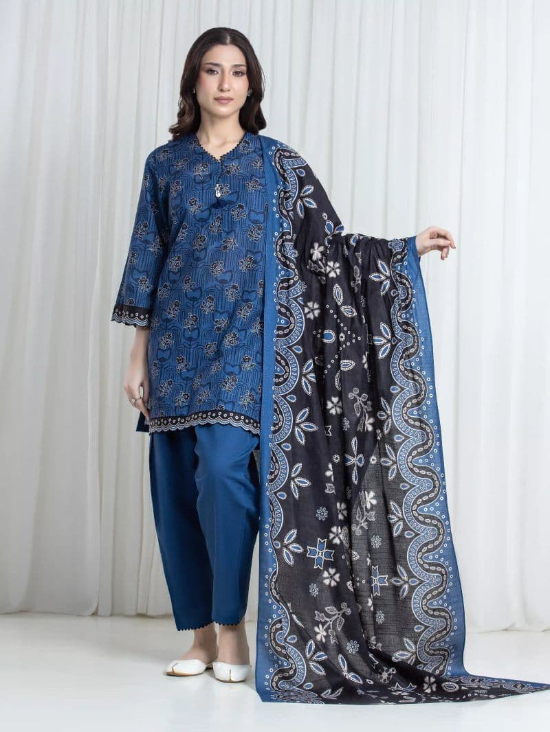 Printed Khaddar Suit - EWU6A3-37157-3P thumbnail