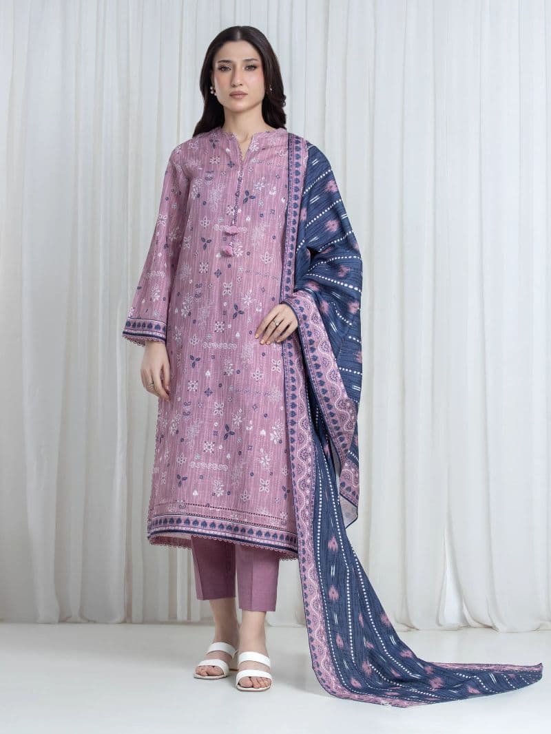 Printed Khaddar Suit - EWU6A3-37138-3P thumbnail