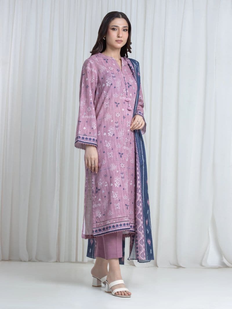 Printed Khaddar Suit - EWU6A3-37138-3P thumbnail