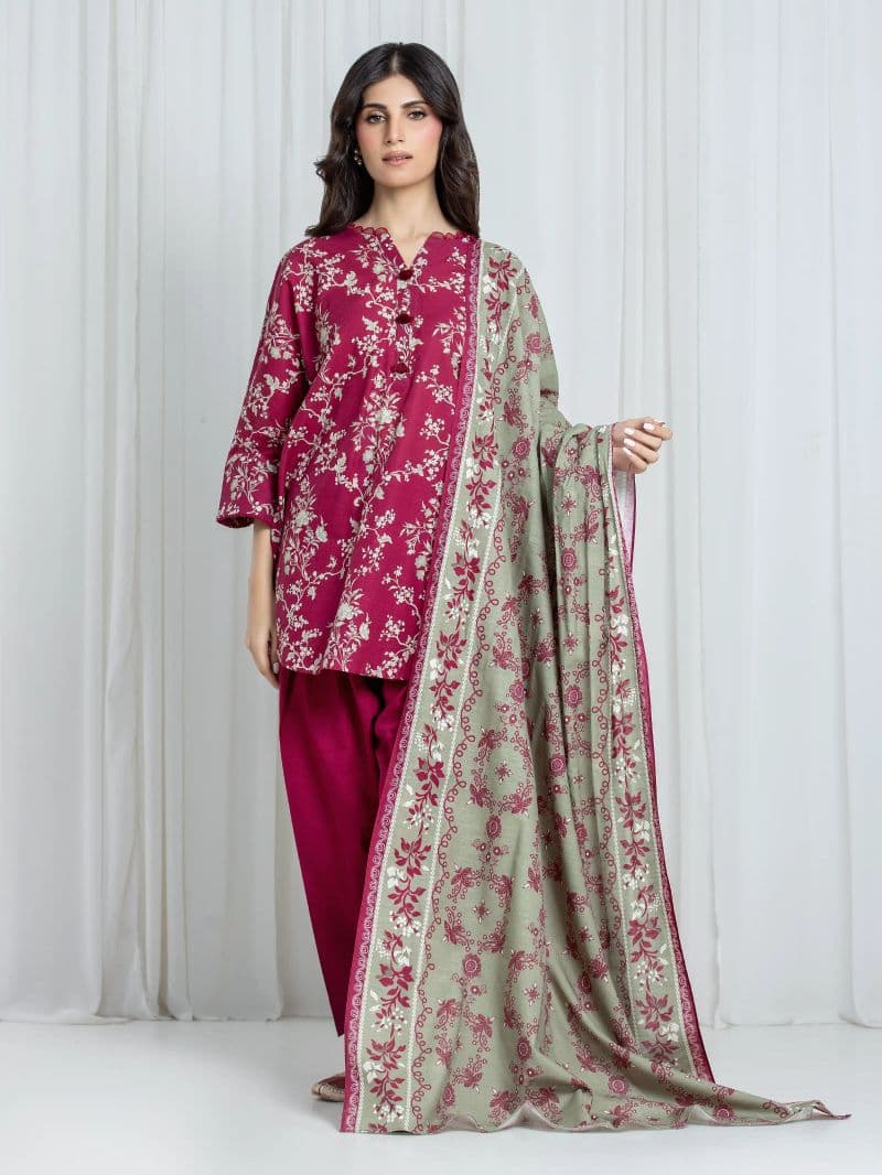 Printed Khaddar Suit - EWU6A3-37083-3P thumbnail