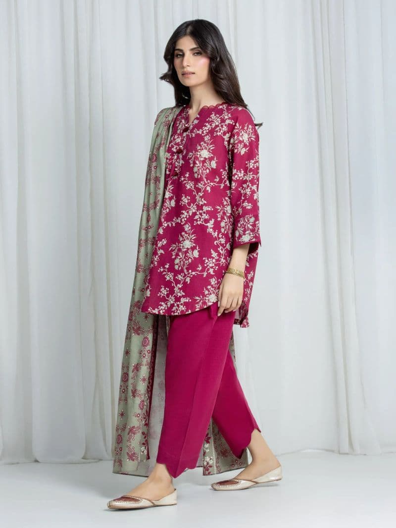 Printed Khaddar Suit - EWU6A3-37083-3P thumbnail