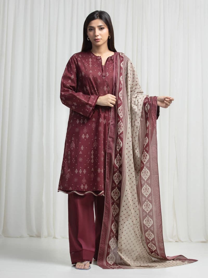 Printed Khaddar Suit - EWU6A3-37004-3P thumbnail