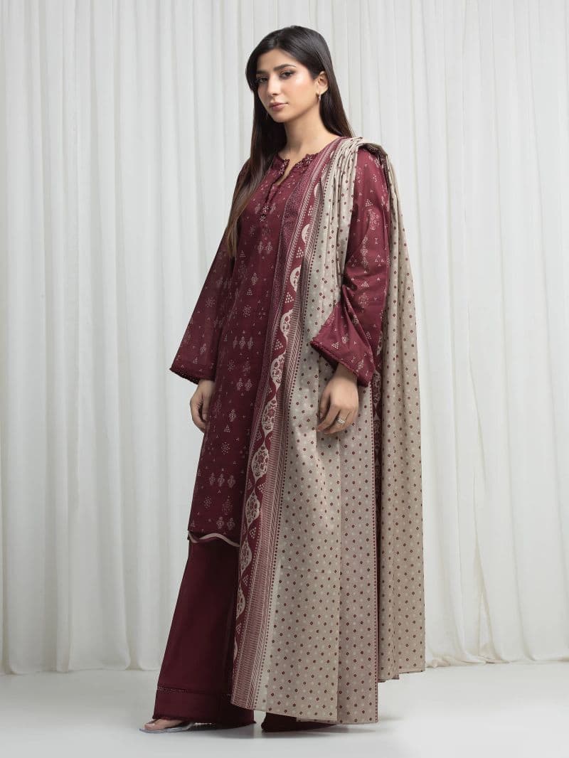 Printed Khaddar Suit - EWU6A3-37004-3P thumbnail