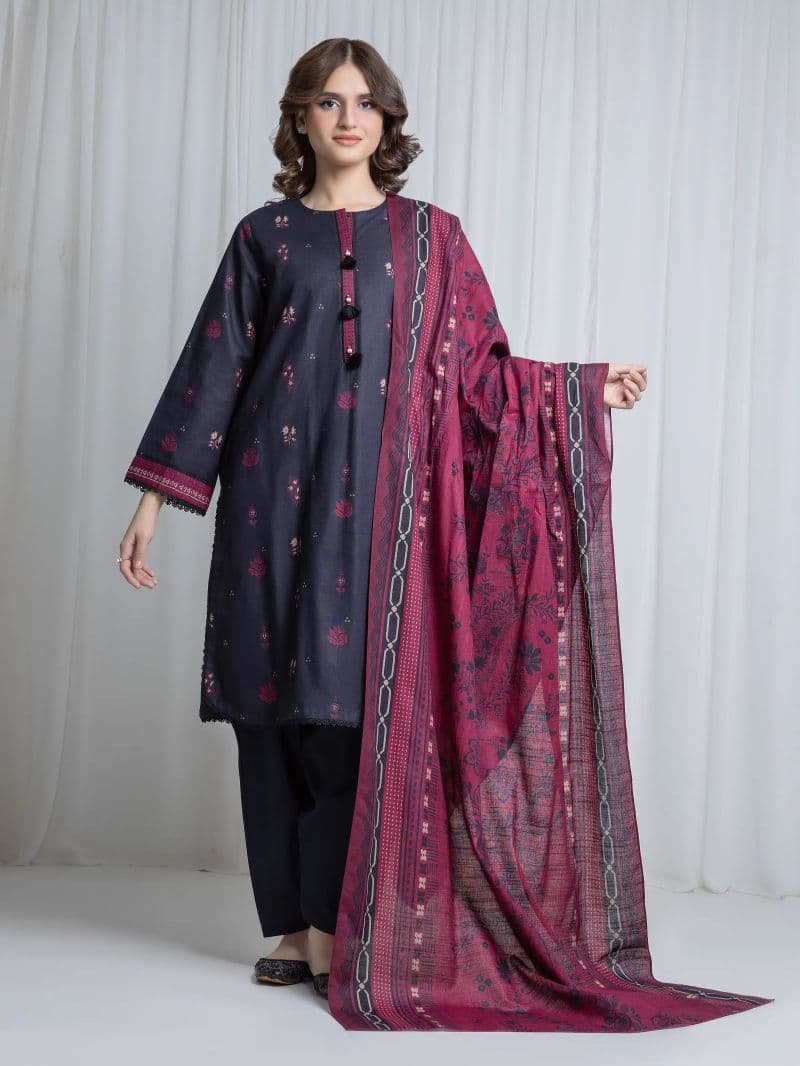 Printed Khaddar Suit - EWU6A3-37059-3P thumbnail