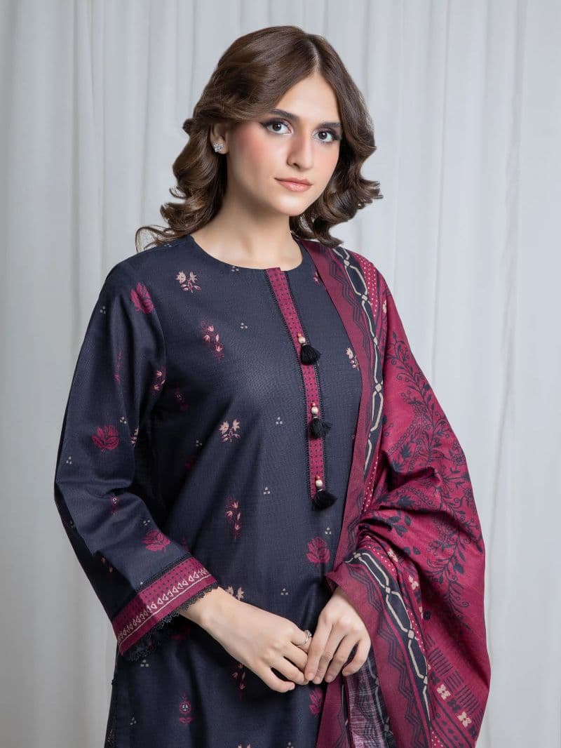 Printed Khaddar Suit - EWU6A3-37059-3P thumbnail