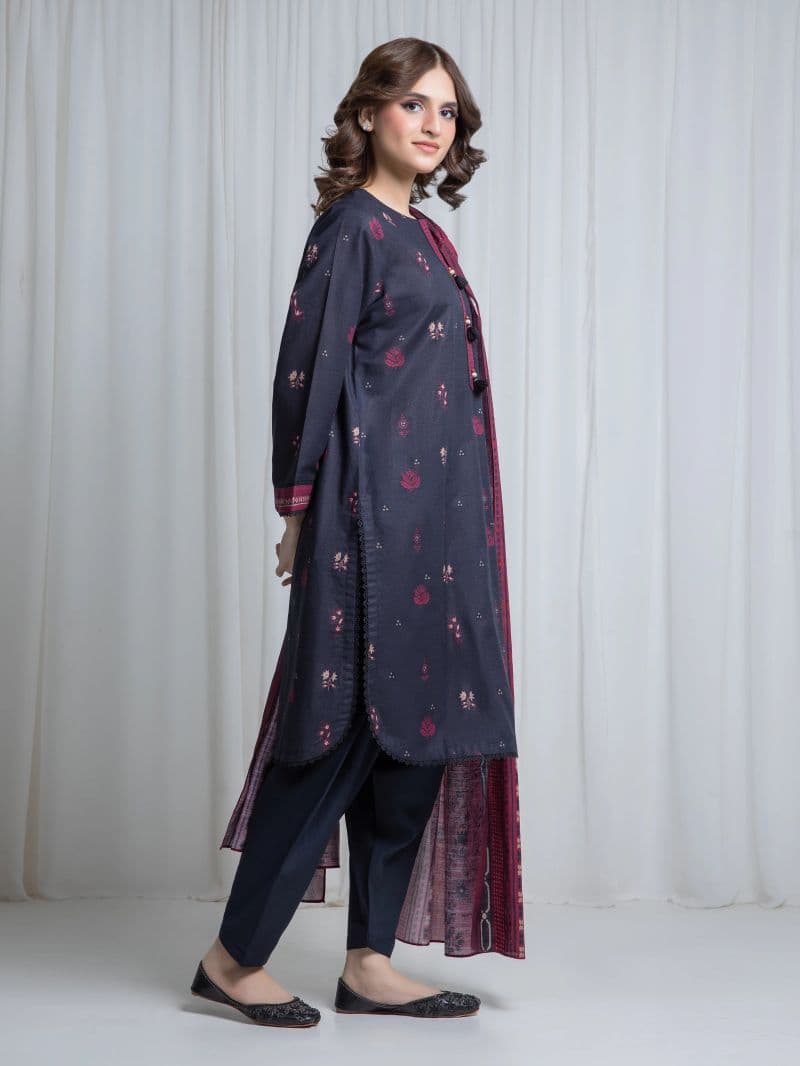 Printed Khaddar Suit - EWU6A3-37059-3P thumbnail