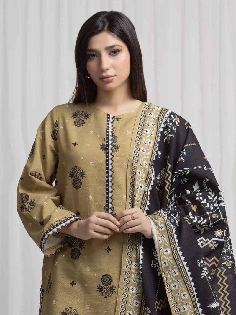 Printed Khaddar Suit - EWU6A3-37036-3P thumbnail