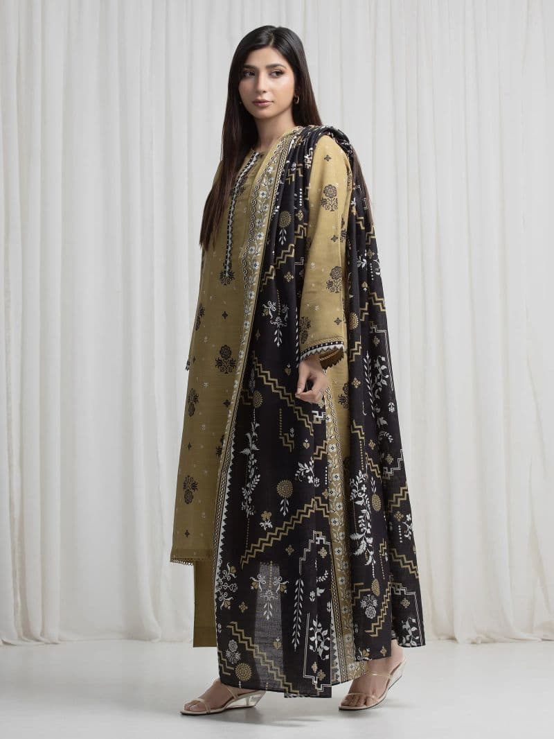 Printed Khaddar Suit - EWU6A3-37036-3P thumbnail