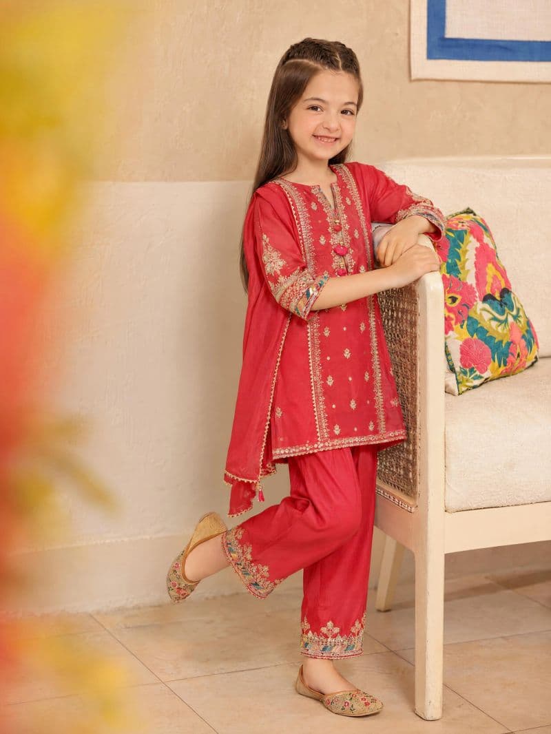 Embroidered Silk Suit - EGTPLED6-50117-3P thumbnail