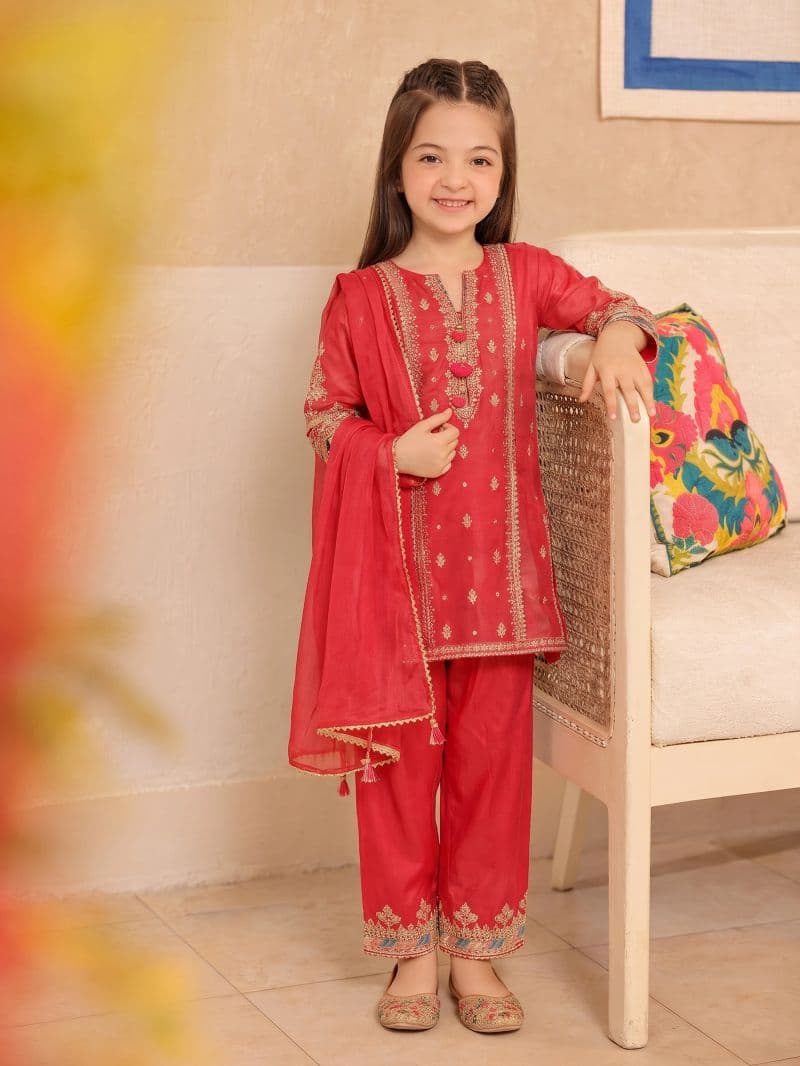 Embroidered Silk Suit - EGTPLED6-50117-3P thumbnail
