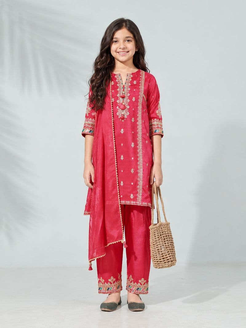 Embroidered Silk Suit - EGTPLED6-50117-3P thumbnail