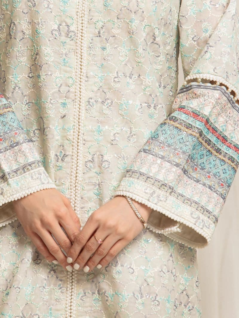 Embroidered Cambric Suit - EWU6V2-33514-3P thumbnail
