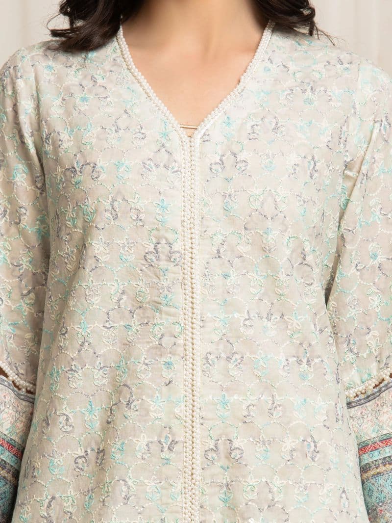 Embroidered Cambric Suit - EWU6V2-33514-3P thumbnail