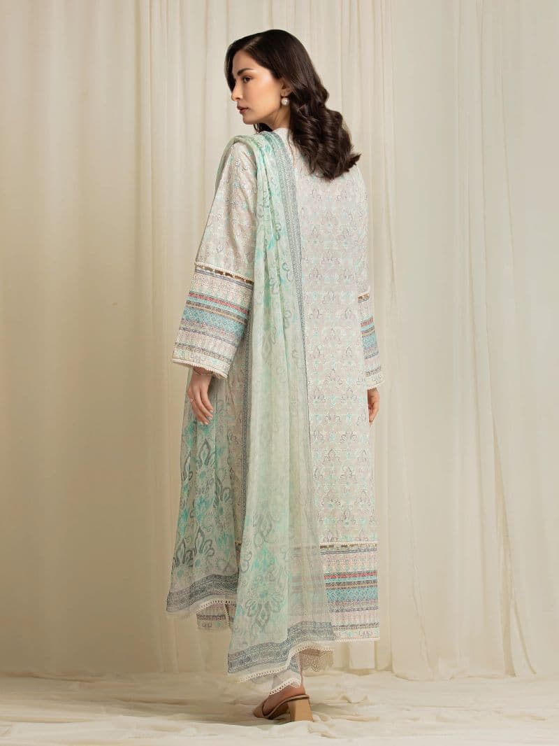 Embroidered Cambric Suit - EWU6V2-33514-3P thumbnail