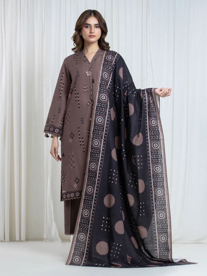 Printed Khaddar Suit - EWU6A3-37094-3P thumbnail