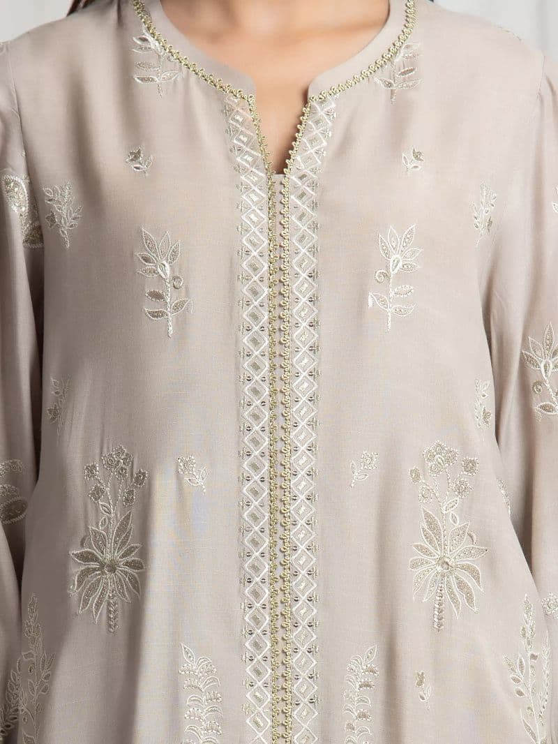 Embroidered Silk Suit - EWU6V16-32098-3P thumbnail
