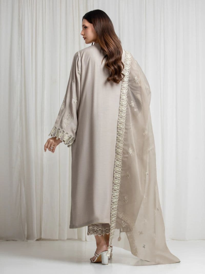 Embroidered Silk Suit - EWU6V16-32098-3P thumbnail