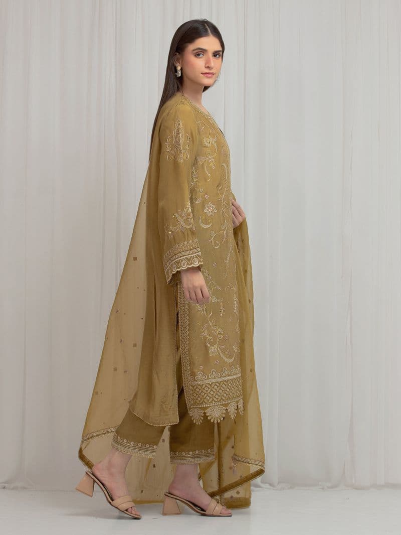 Embroidered Silk Suit - EWU6V24-32101-3P thumbnail