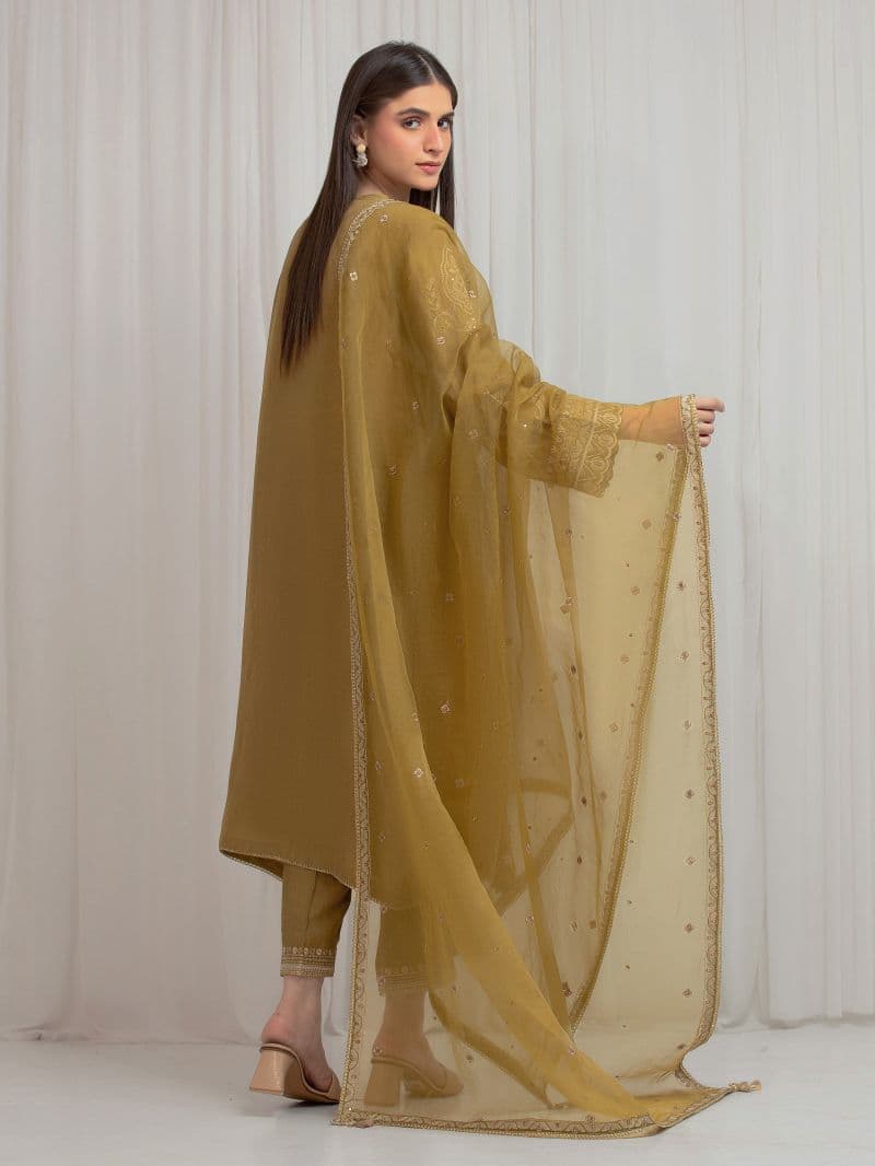 Embroidered Silk Suit - EWU6V24-32101-3P thumbnail