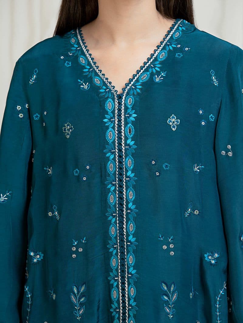Embroidered Silk Suit - EWU6V24-32104-3P thumbnail