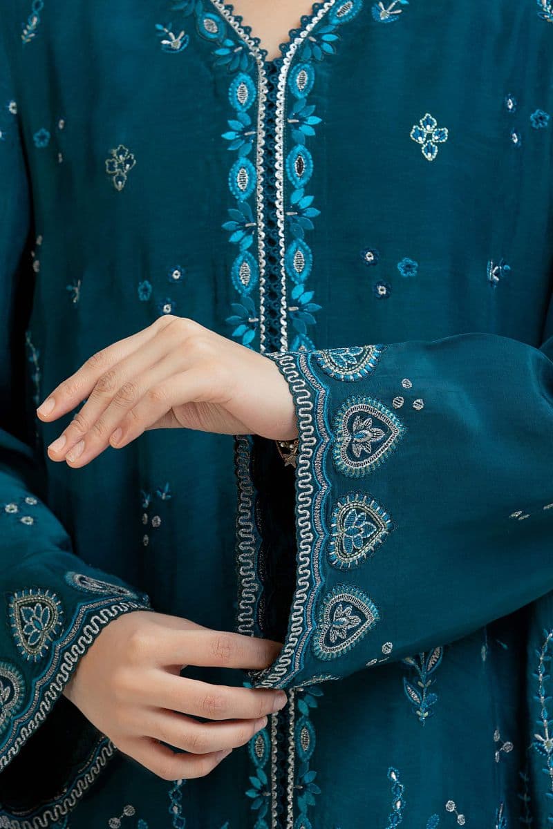 Embroidered Silk Suit - EWU6V24-32104-3P thumbnail