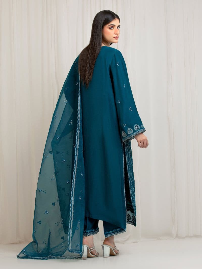 Embroidered Silk Suit - EWU6V24-32104-3P thumbnail