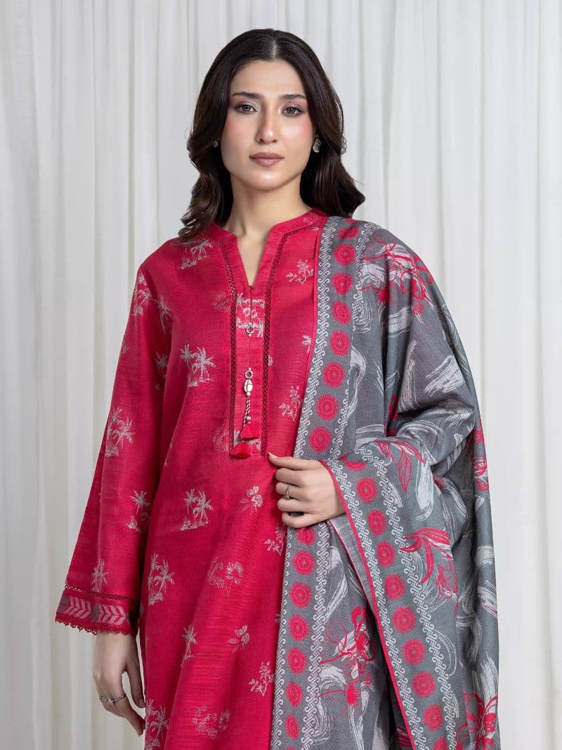 Printed Khaddar Suit - EWU6A3-37186-3P thumbnail