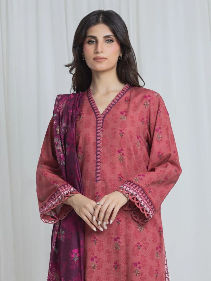 Printed Khaddar Suit - EWU6A3-37078-3P thumbnail