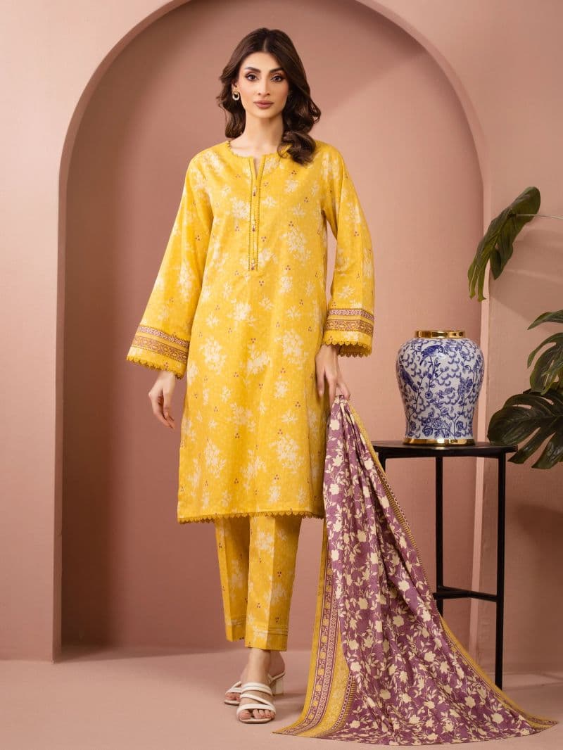 Printed Lawn Suit - EWU6A1-36509-3P thumbnail