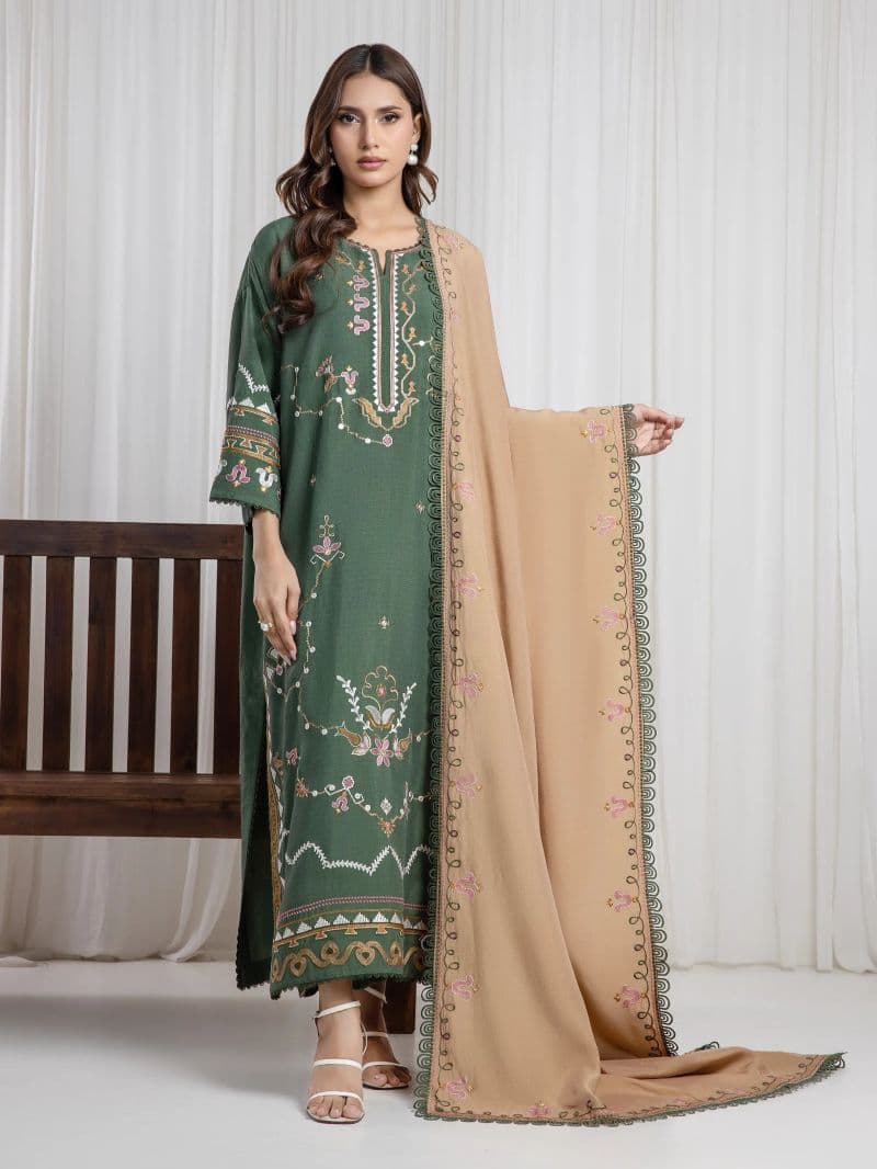 Embroidered Viscose Suit - EWU6V19-34020-3P thumbnail