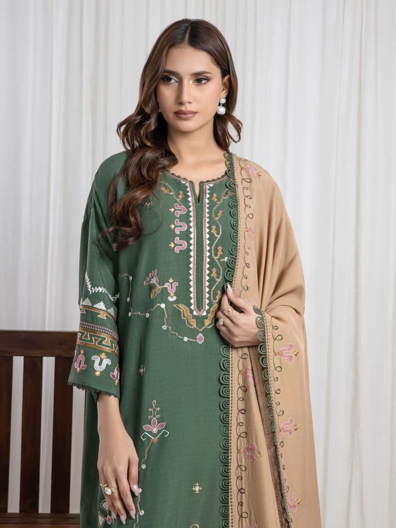 Embroidered Viscose Suit - EWU6V19-34020-3P thumbnail