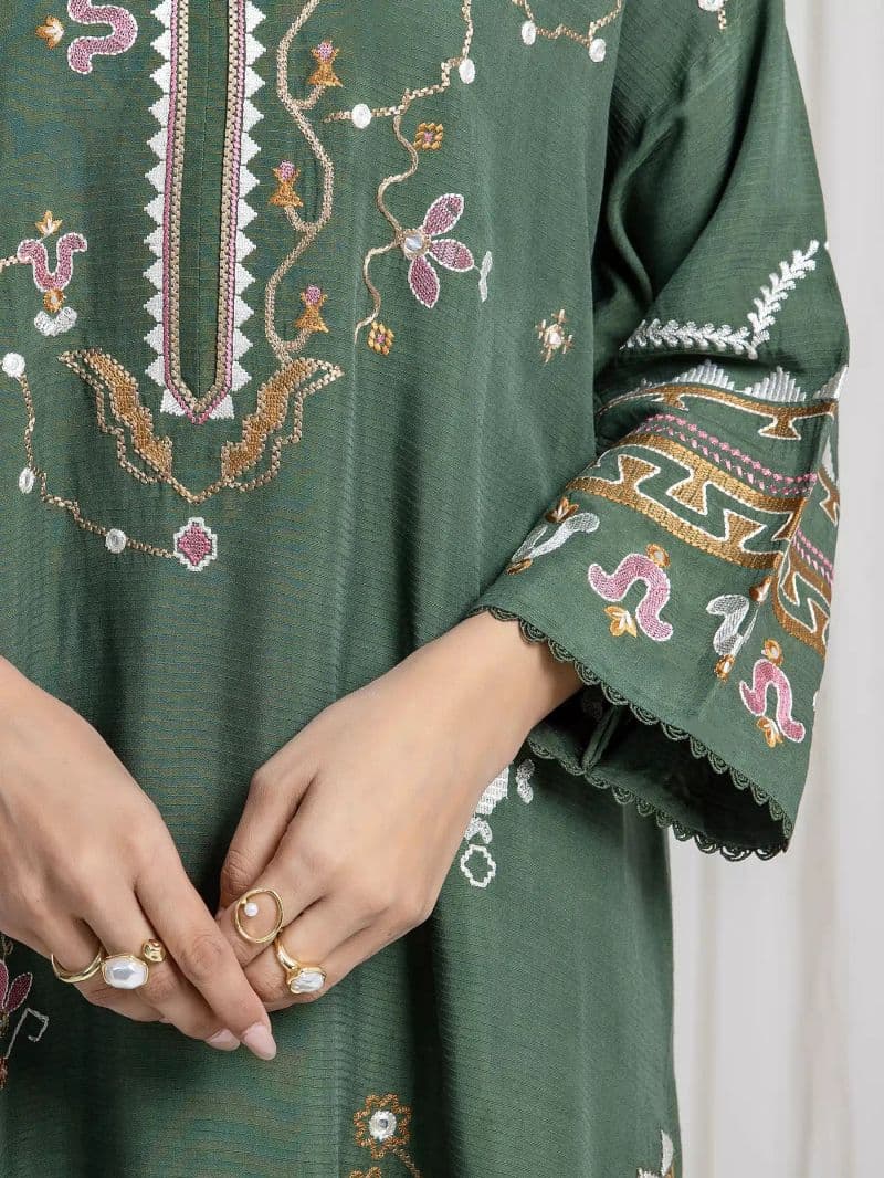 Embroidered Viscose Suit - EWU6V19-34020-3P thumbnail