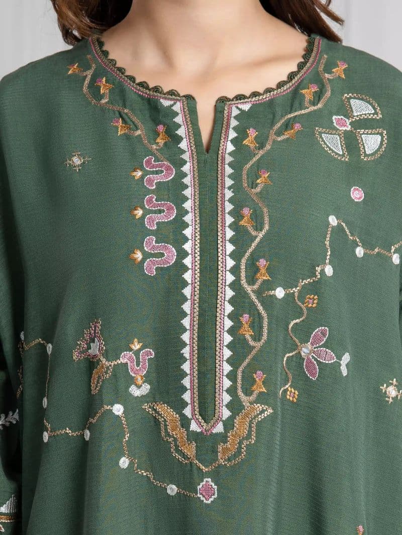 Embroidered Viscose Suit - EWU6V19-34020-3P thumbnail