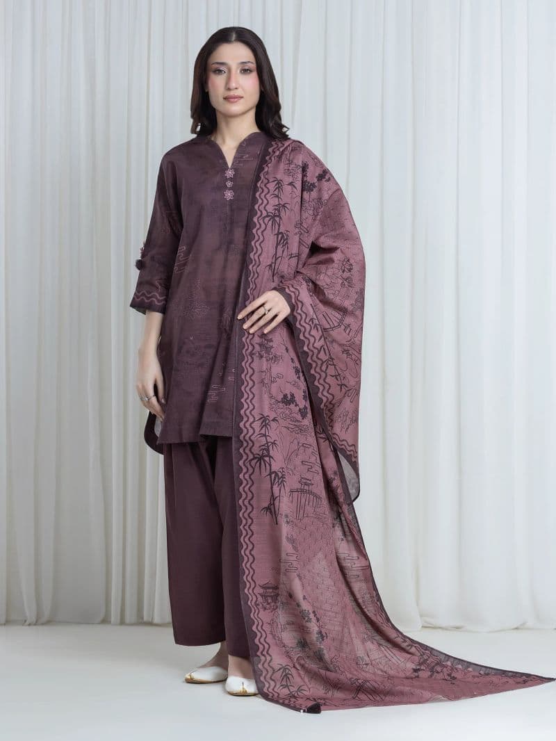 Printed Khaddar Suit - EWU6A3-37113-3P thumbnail