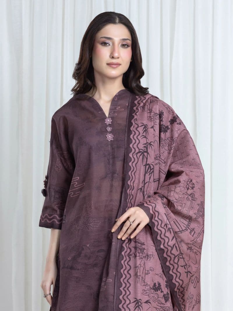 Printed Khaddar Suit - EWU6A3-37113-3P thumbnail