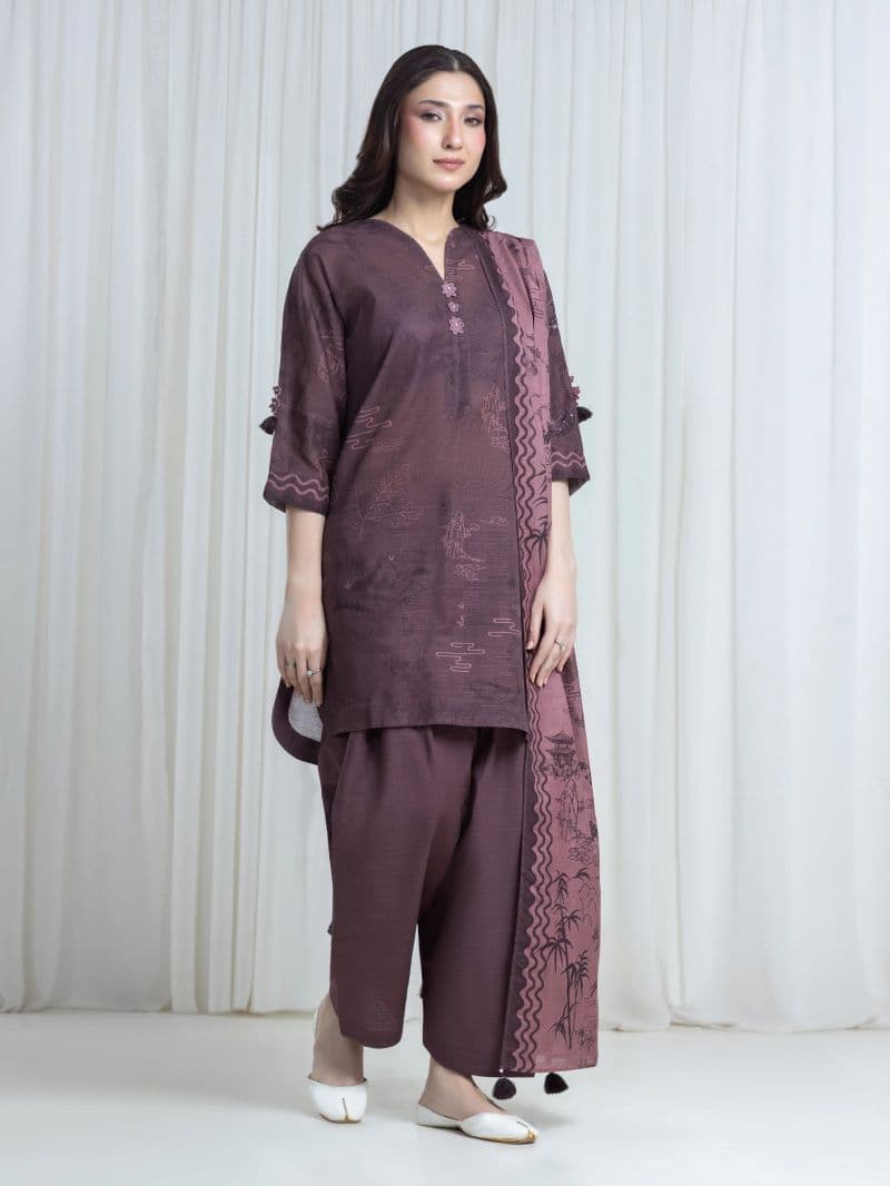 Printed Khaddar Suit - EWU6A3-37113-3P thumbnail