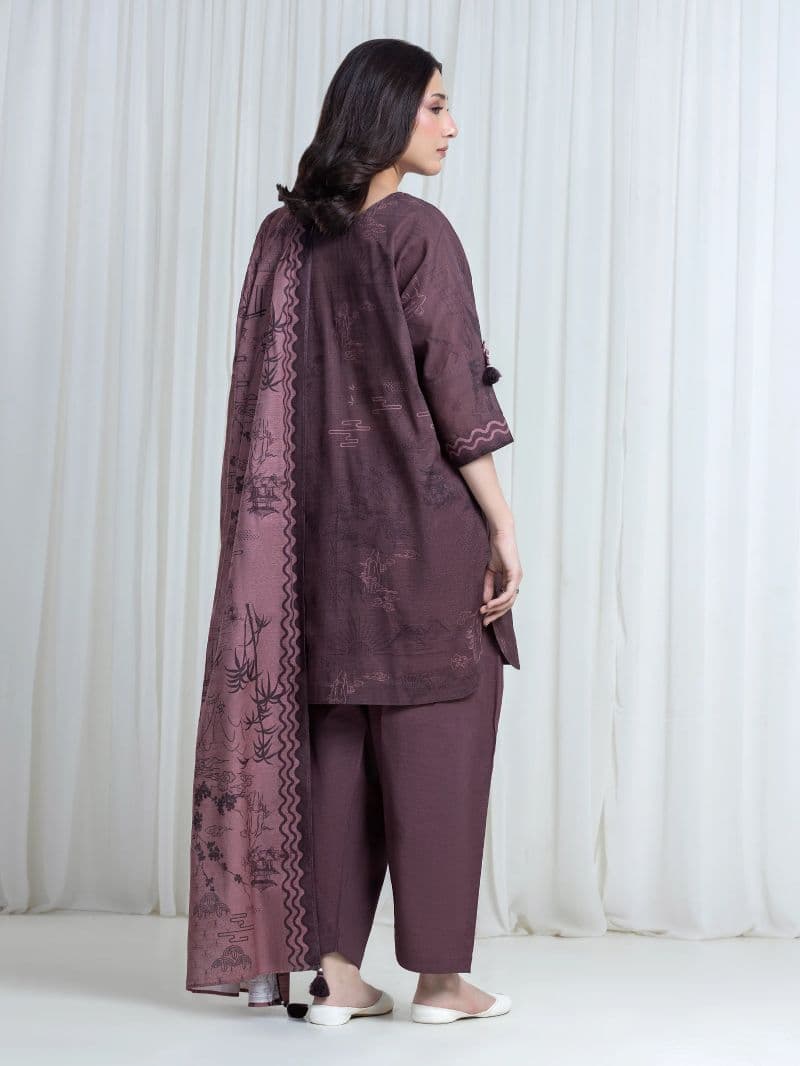 Printed Khaddar Suit - EWU6A3-37113-3P thumbnail