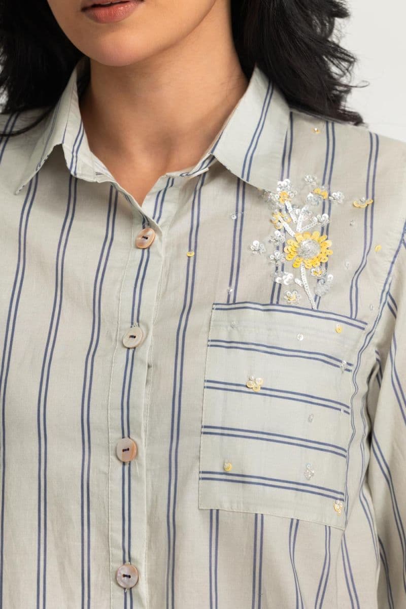 Cambric Printed Embellished Shirt thumbnail