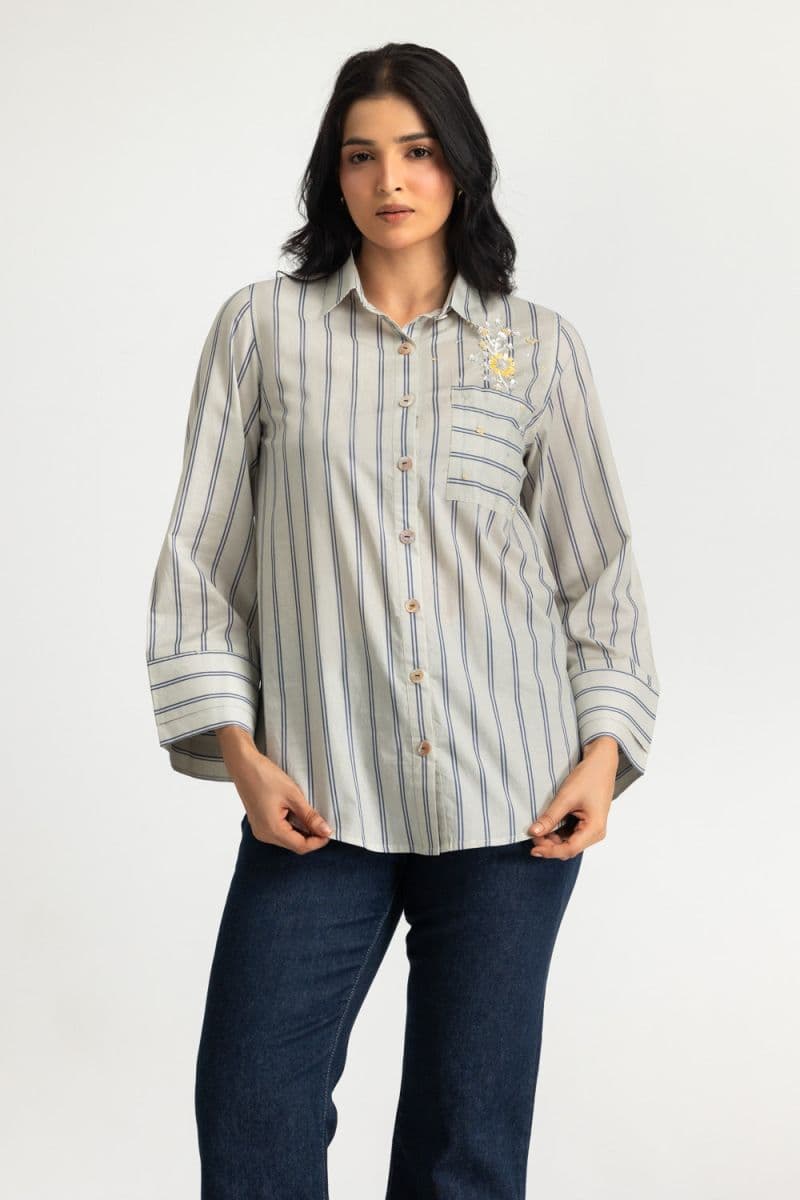 Cambric Printed Embellished Shirt thumbnail