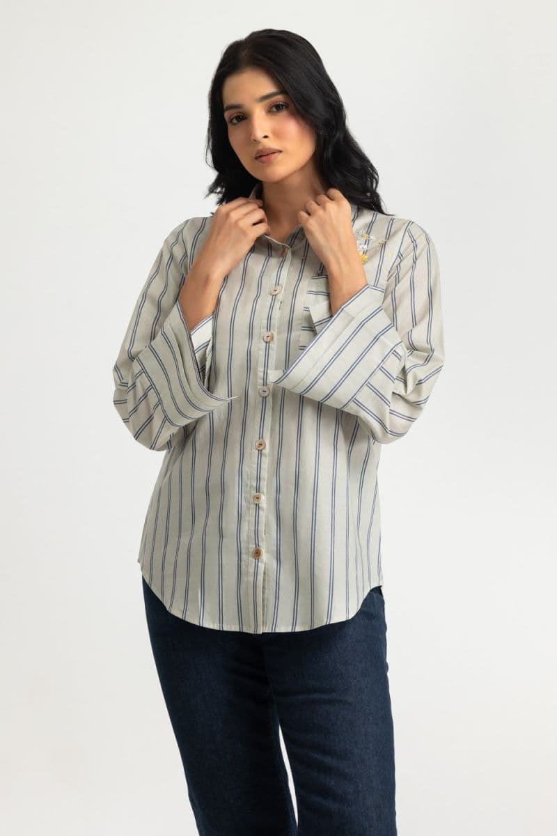 Cambric Printed Embellished Shirt thumbnail