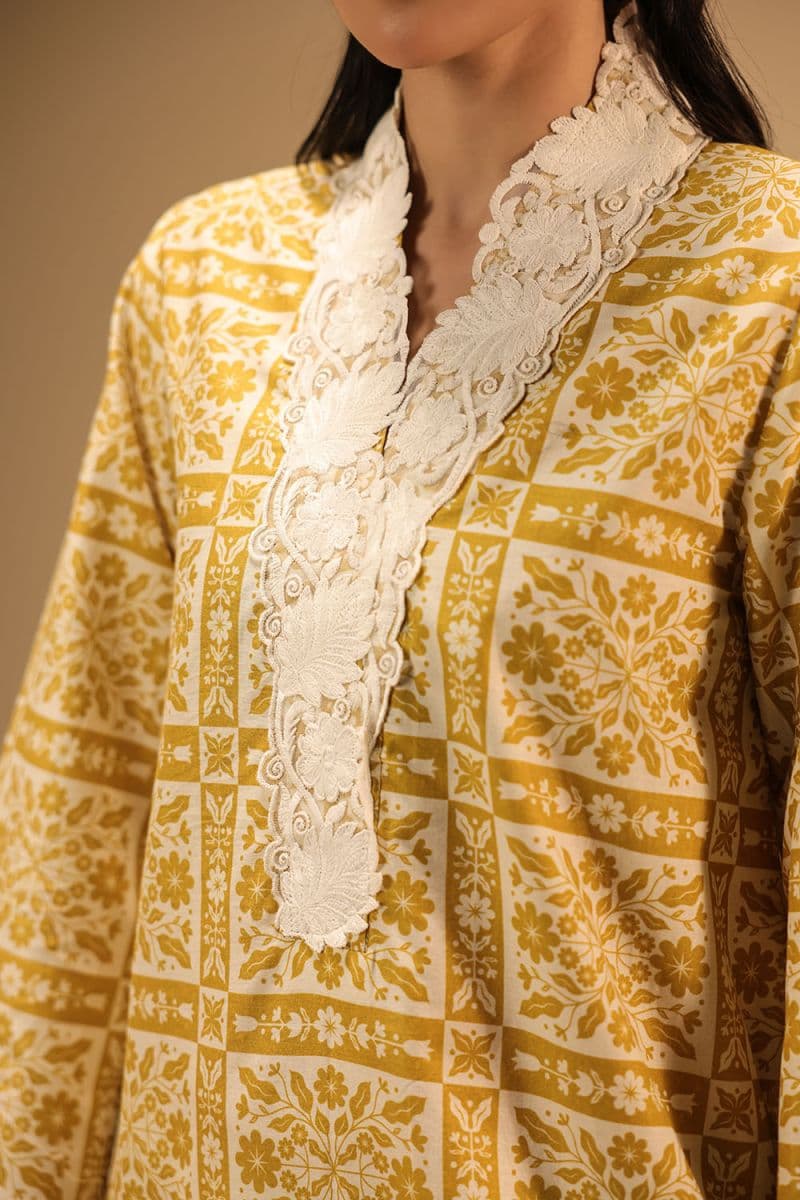 Cambric Printed Shirt With Embroidered thumbnail