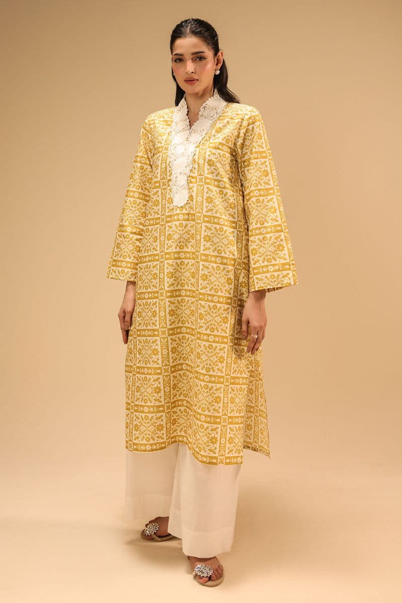 Cambric Printed Shirt With Embroidered thumbnail