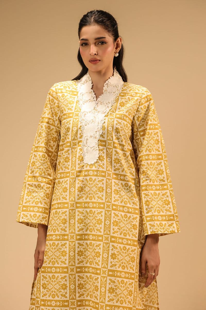Cambric Printed Shirt With Embroidered thumbnail